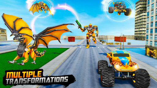 Monster Truck Game Robot Fight - Gameplay image of android game