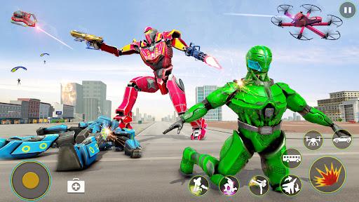 Bus Robot Car Drone Robot Game - Gameplay image of android game