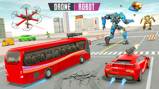 Drone Bus Robot Transform Game - Gameplay image of android game