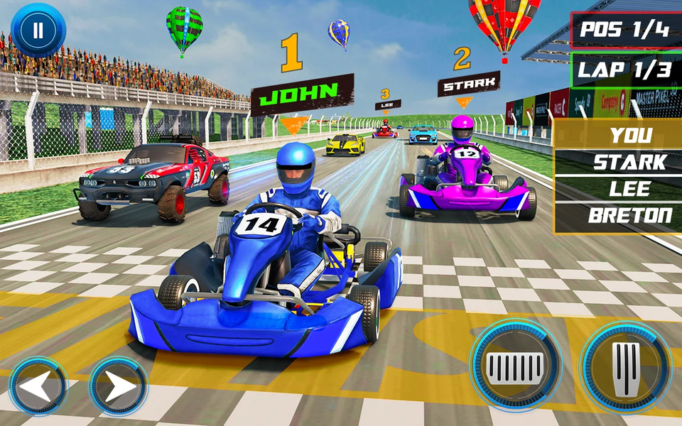 Go Kart Ramp Car Stunt Game 3d - Gameplay image of android game