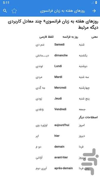 آموزش زبان فرانسه - عکس برنامه موبایلی اندروید