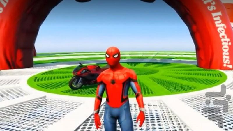Spider-Man riding a motorcycle - Image screenshot of android app