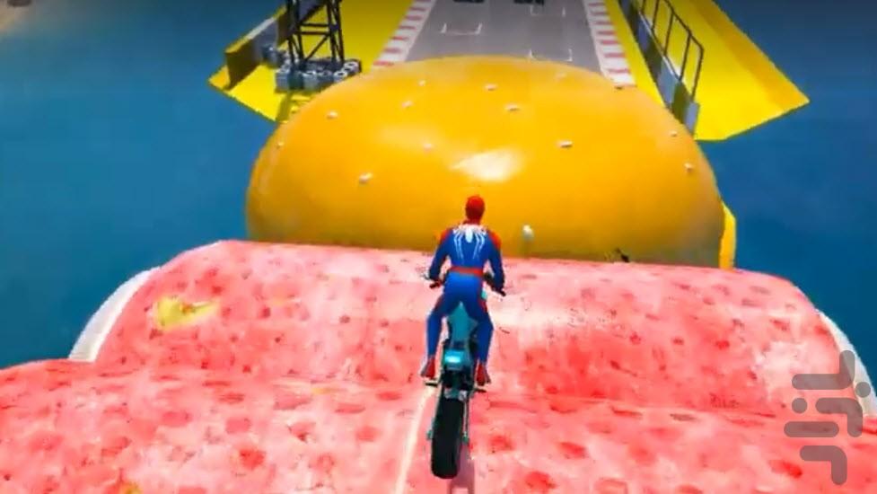 Spider-Man riding a motorcycle - Image screenshot of android app