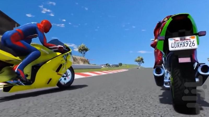 Spider-Man riding a motorcycle - Image screenshot of android app