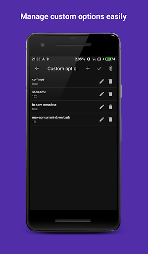 Aria2Android  (open source) - Image screenshot of android app