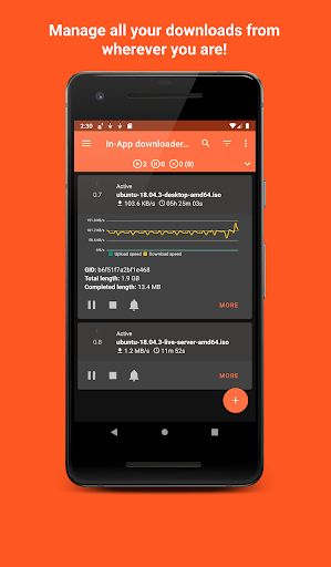 Aria2App (open source) - Image screenshot of android app