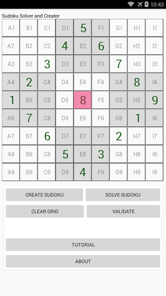 Sudoku solver and creator - Gameplay image of android game