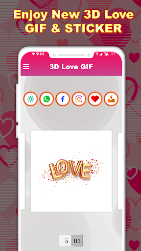 3D Love GIF : Love WAStickers - Image screenshot of android app
