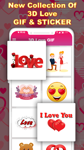 3D Love GIF : Love WAStickers - Image screenshot of android app
