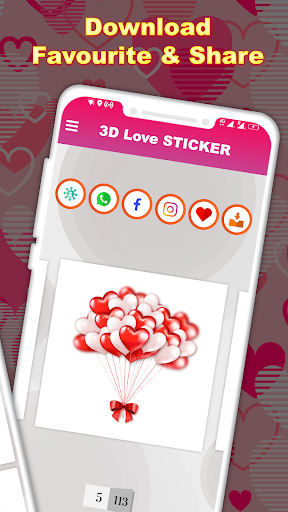 3D Love GIF : Love WAStickers - Image screenshot of android app