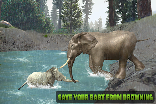 Wild Elephant Family Simulator - Gameplay image of android game