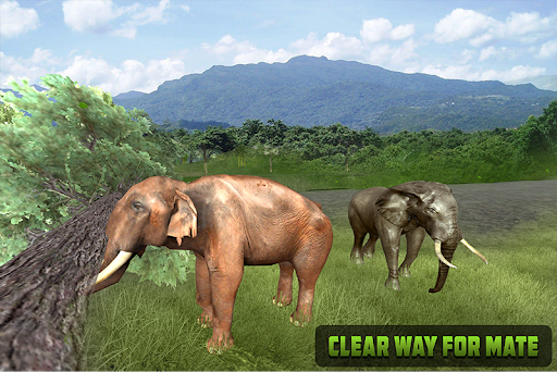 Wild Elephant Family Simulator - Gameplay image of android game