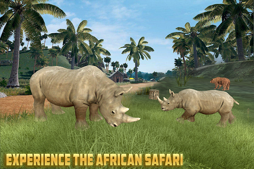 Wild Rhino Family Jungle Sim - Gameplay image of android game