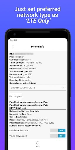 4G LTE Network Switch - Speed - عکس برنامه موبایلی اندروید