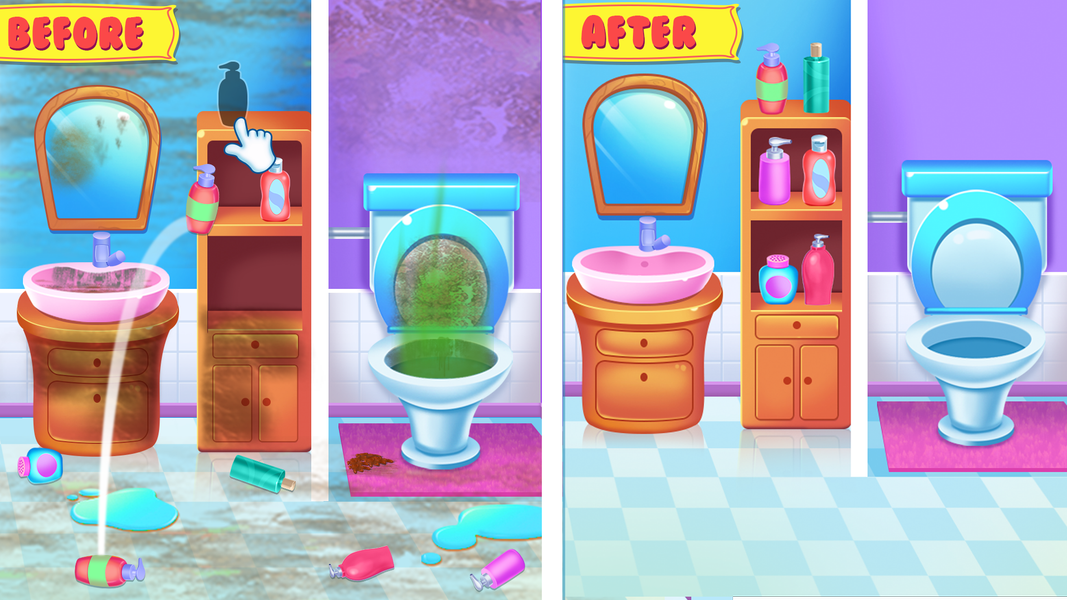 candy house cleaning for girls - Gameplay image of android game