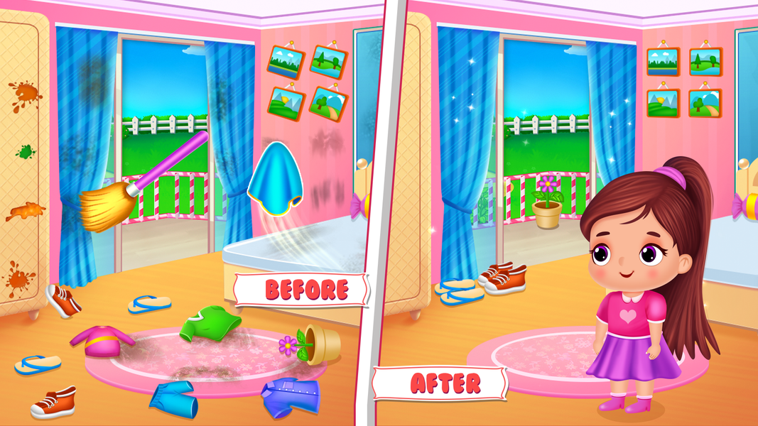 candy house cleaning for girls - Gameplay image of android game