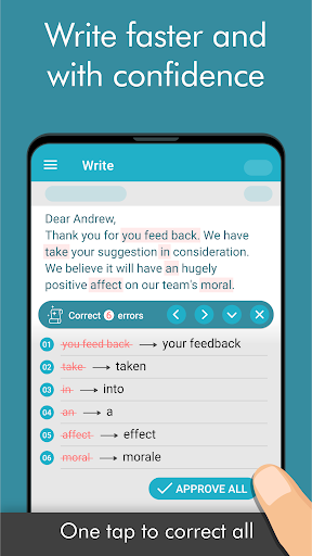 Ginger Writer, Grammar Speller - Image screenshot of android app