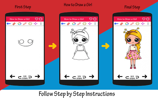 How to Draw Girl Step by Step - عکس برنامه موبایلی اندروید