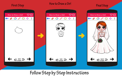 How to Draw Girl Step by Step - عکس برنامه موبایلی اندروید