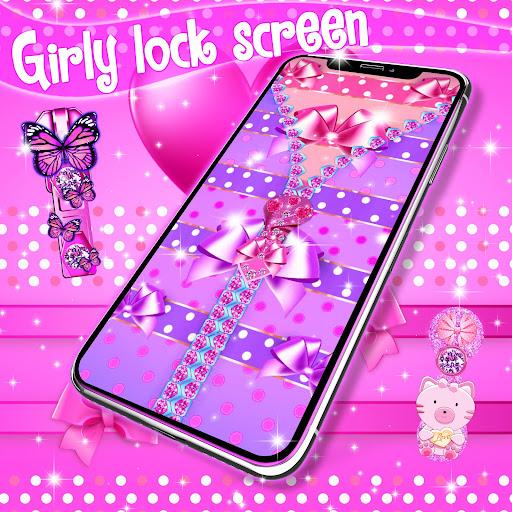 Girly lock screen zipper - Image screenshot of android app