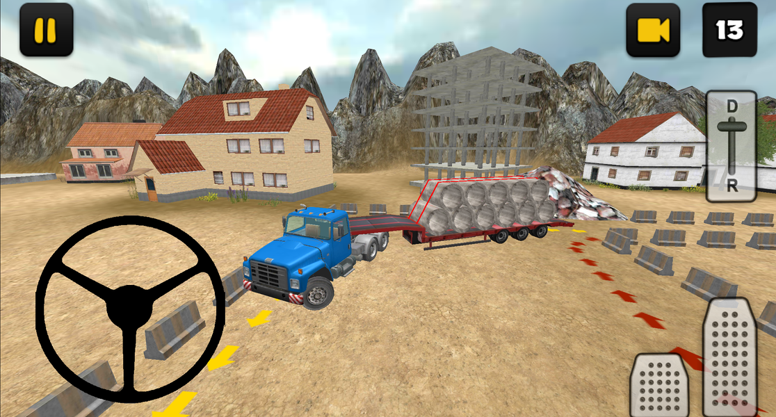 Construction Truck 3D: Pipe Tr - عکس بازی موبایلی اندروید