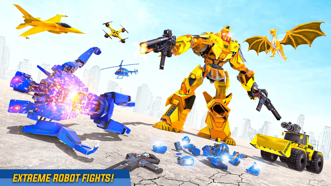 Flying Robot Transforming Game - Gameplay image of android game