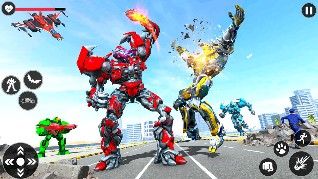 Flying Robot Transforming Game - Gameplay image of android game