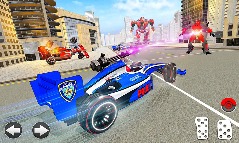 Formula Car Robot Police Game - Gameplay image of android game