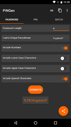 PINGen - Random PIN Generator - Image screenshot of android app