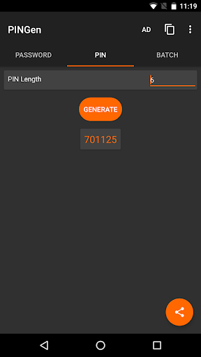 PINGen - Random PIN Generator - Image screenshot of android app