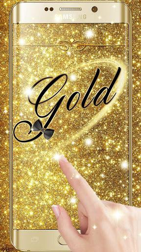 Glitter Gold Live Wallpaper Theme - black gold bow - Image screenshot of android app