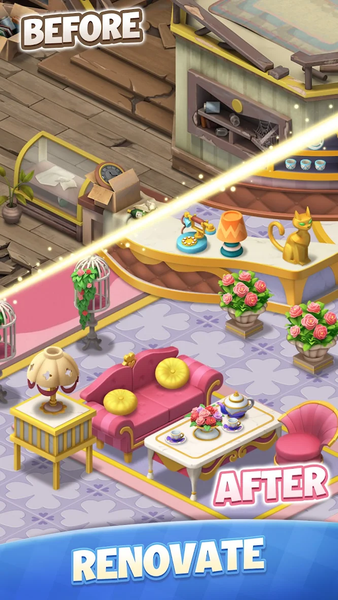Seaside Resort: Match 3 - Gameplay image of android game