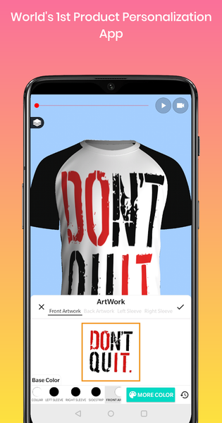 3D Mockup | 3D T-shirt animator | 3D Mug Animator - Image screenshot of android app