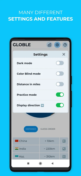 Globle - Guess the Country - Gameplay image of android game