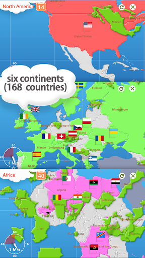 World Map Puzzle ۱۶۸ Countries - عکس برنامه موبایلی اندروید