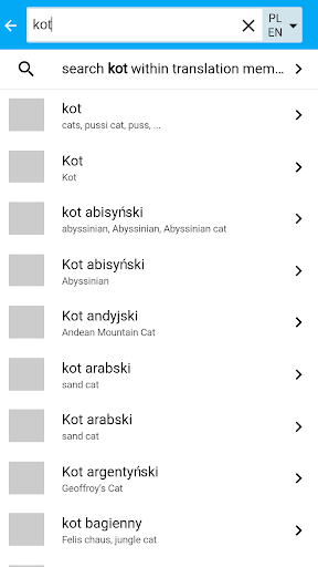 Glosbe Dictionary - Image screenshot of android app