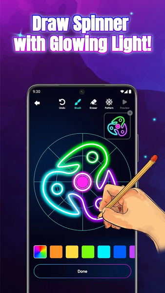 Glow Spinner: Finger Draw Art - Image screenshot of android app