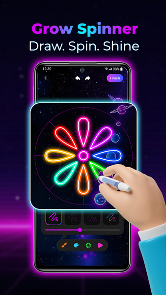 Glow Finger Spinner Doodle Art - عکس برنامه موبایلی اندروید