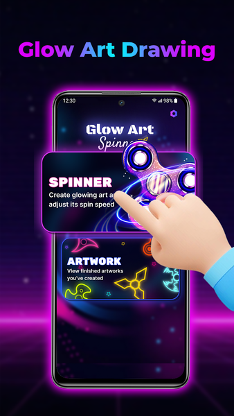 Glow Finger Spinner Doodle Art - عکس برنامه موبایلی اندروید