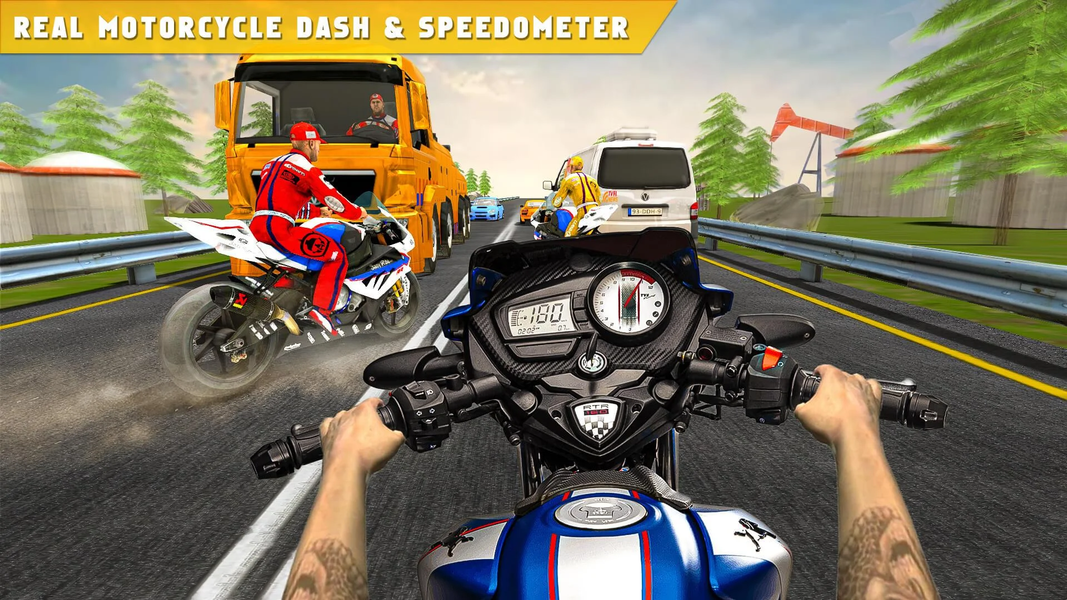 Highway Traffic Bike Race Moto - Gameplay image of android game