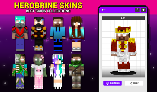 Herobrine Skins For MCPE GLSP - Image screenshot of android app