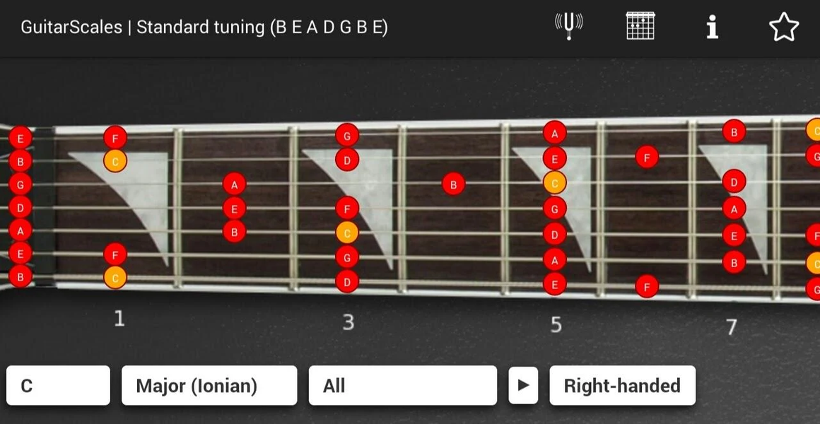 GuitarScales (7 strings) - Image screenshot of android app