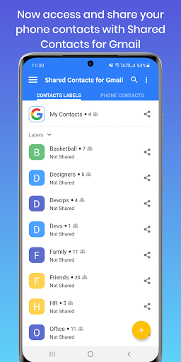 Shared Contacts® : Contact App - عکس برنامه موبایلی اندروید