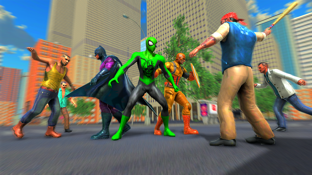 Green Superhero Rope Man Fight - عکس بازی موبایلی اندروید