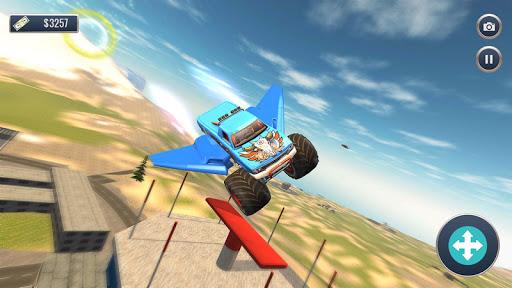 Offroad Flying Monster Truck Driving - Gameplay image of android game