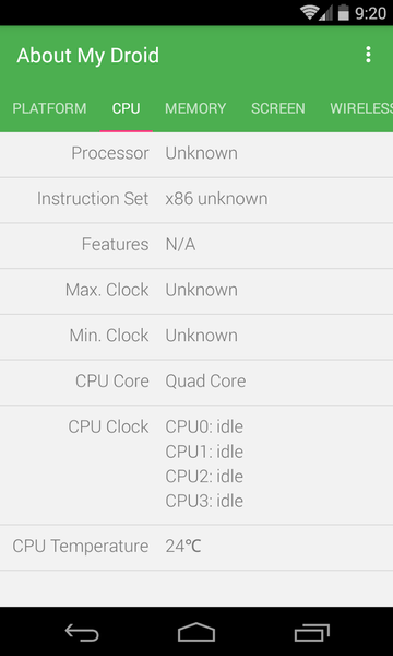 CPU - System Information - عکس برنامه موبایلی اندروید