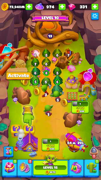 Goblin Miner: Idle Merger - Gameplay image of android game