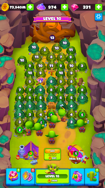 Goblin Miner: Idle Merger - Gameplay image of android game