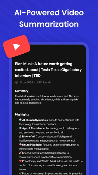 Summarify: AI Video Summarizer - Image screenshot of android app