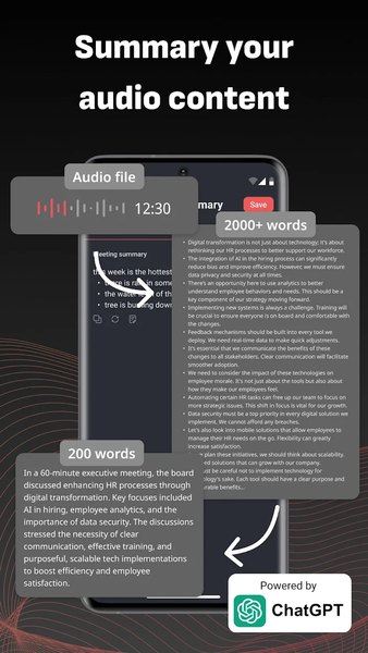 Voice Recorder & AI Summarize - Image screenshot of android app